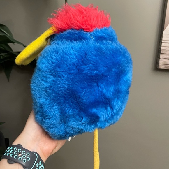 Vintage 1980s Popples FAKIE Plush Toy Bright Blue Stuffie Stuff Animal Neon - Picture 3 of 11